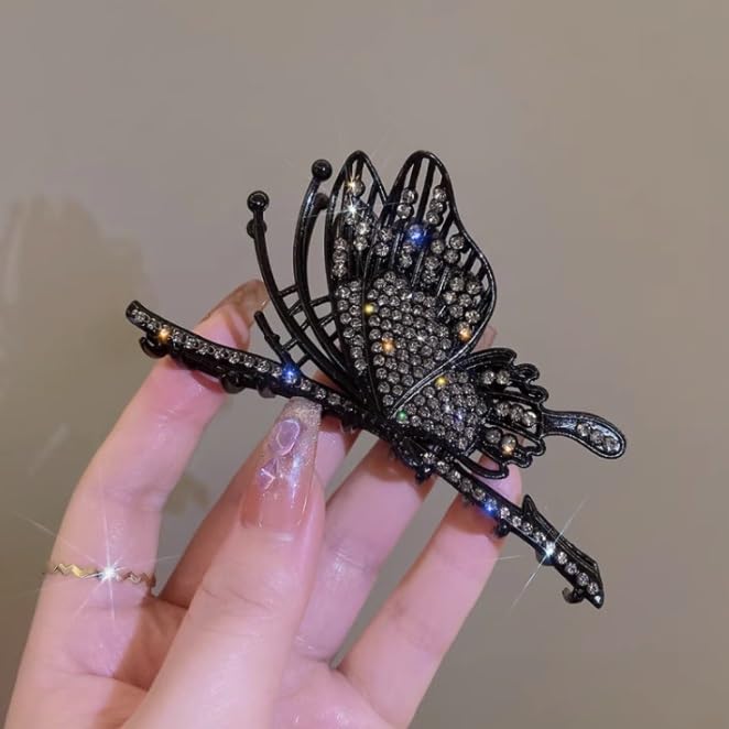 Rhinestone full star grasp clip back of the hair volume plate half tie large shark headdress hairpin