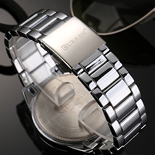 Image of CURREN Original Men's Sports Waterproof Stainless steel band quartz Wrist Watch 8274 (Silver blue)