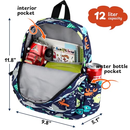 Image of Zicac Toddler Backpack for Boys Girls 12 inch Mini Kids Backpacks for School & Travel, Preschool Kindergarten Cartoon Daypack
