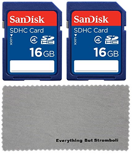 2 Pack SanDisk 16 GB Class 4 SDHC SD Flash Memory Card works