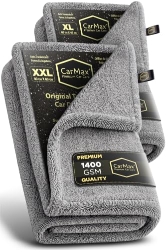 CarMax - Original Twisted Loop Car Drying Towel - Double-Sided XXL - 90cm x 60cm and Double-Sided XL - 60cm x 40cm