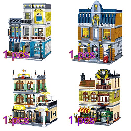 Foxom 4 In 1 Nahrungsmittelstraße Haus Bausteine Bausatz, Modular Buildings, Konstruktionsspielzeug Kompatibel mit Lego… – Bild 3