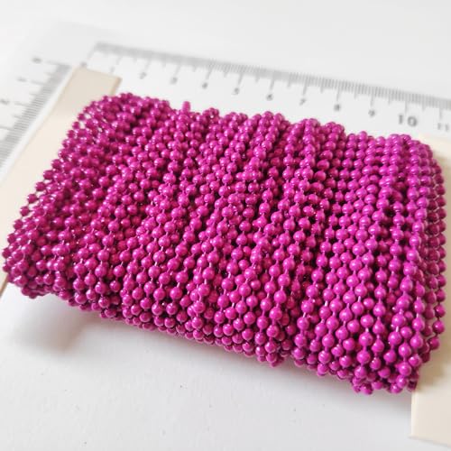 Image of GoSetGet! 12 mtr-Rani Pink-1.5mm Metal Ball Chain for LIPPAN Art, Rangoli, Jewelry Making, Crafts, Decorative, Long Lasting Finish (12 Mtr RaniPink)