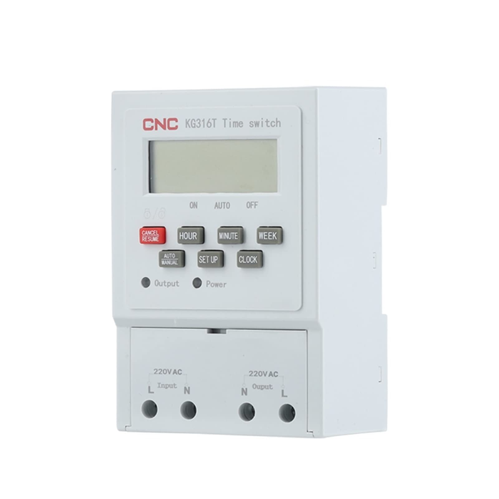 KG316T 220/380V Interruptor de Tiempo de Carril DIN Relé de Tiempo Lámpara de Calle Cartelera Fuente de alimentación Temporizador Teclado Corrección de Tiempo de Bloqueo(Size:380V)