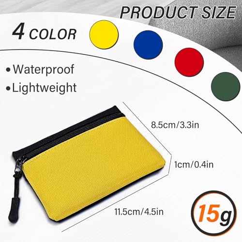 2PC Small Coin Purses, Simple and Waterproof Nylon Contrasting change purse with Zipper that Can Store Credit Cards, Change, Coin and Keys (Yellow+Military Green)2