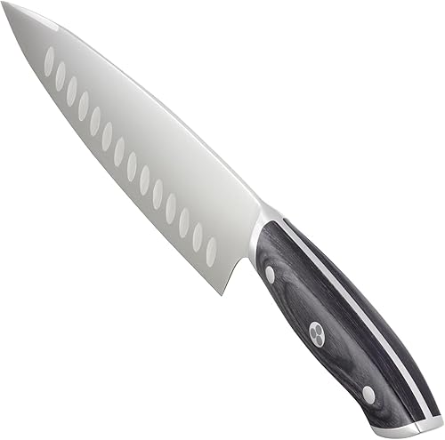 Miniatura 7 de Ergo Chef Pro Series 2.0 - Cuchillo de chef de 8 pulgadas, hoja de acero inoxidable forjado de alto carbono 7Cr17MoV con mango ergonómico de madera