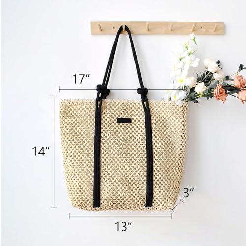 Bolso Tote Grande de Paja para Mujer Verano 2025 miniatura 6