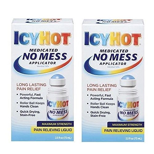 Icy Hot Medicated No Mess Applicator Max-Strength 2.5 Ounce (73ml) (2 Pack)