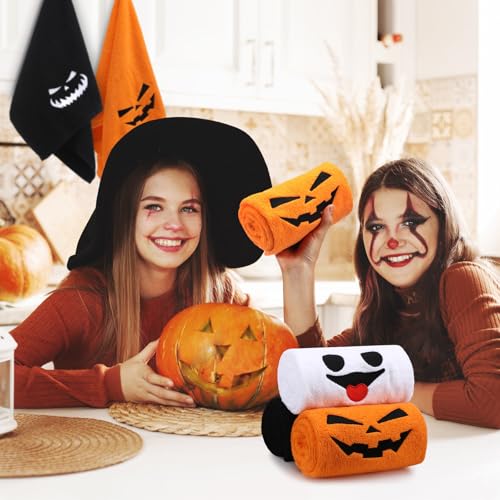 Fanfanwin 3 Pcs Halloween Christmas Bath Hand Towels 13.7 X 29.5 Inch Embroidered Decorative Hand Towel Kitchen Towels 100% Cotton Towel Decor For Holiday Bathroom thumb #3