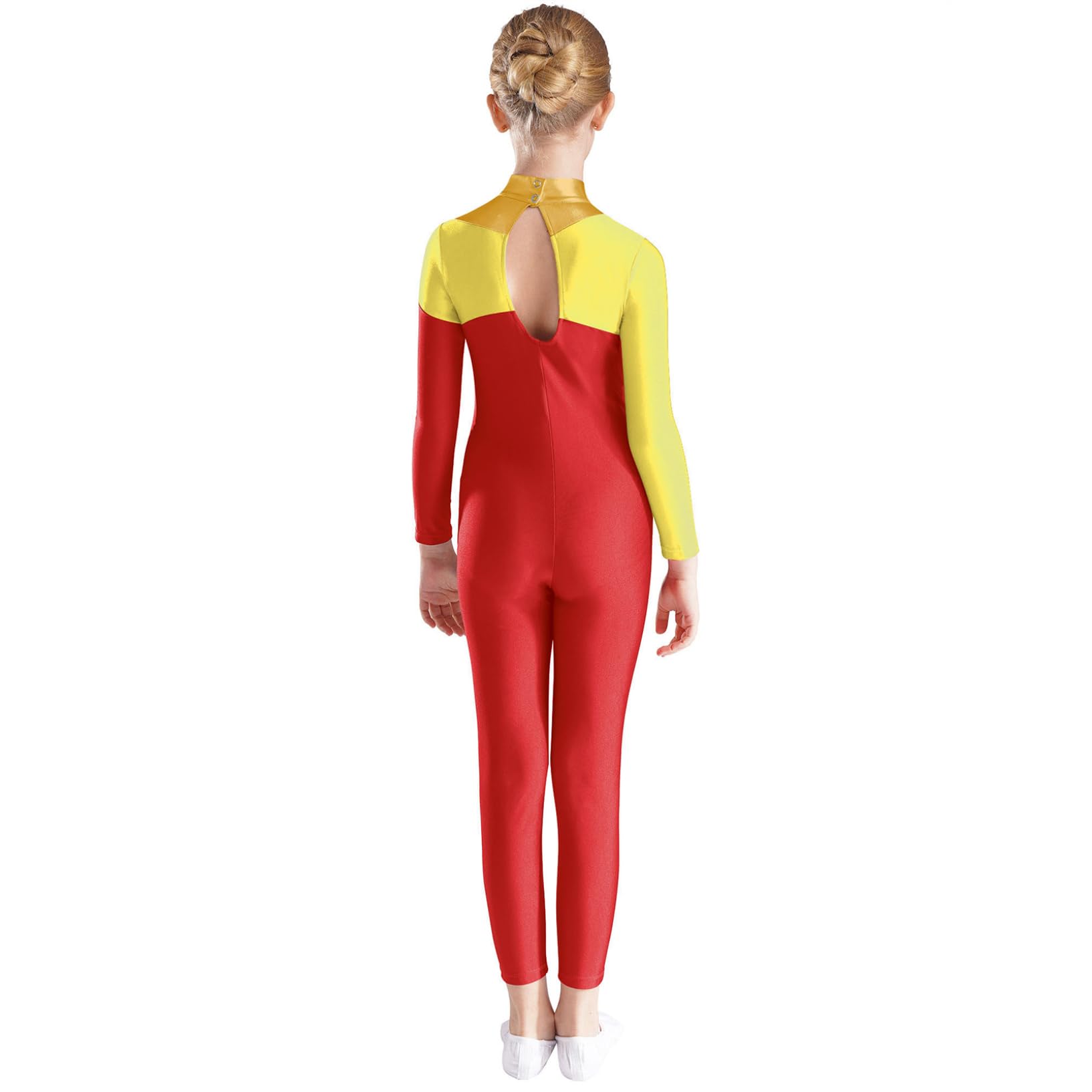 Oyolan Body De Danza Niña Mono Elástico De Gimnasia Rítmica Maillot Brillante De Patinaje Artistico Mono De Deportivo Fitness Yoga