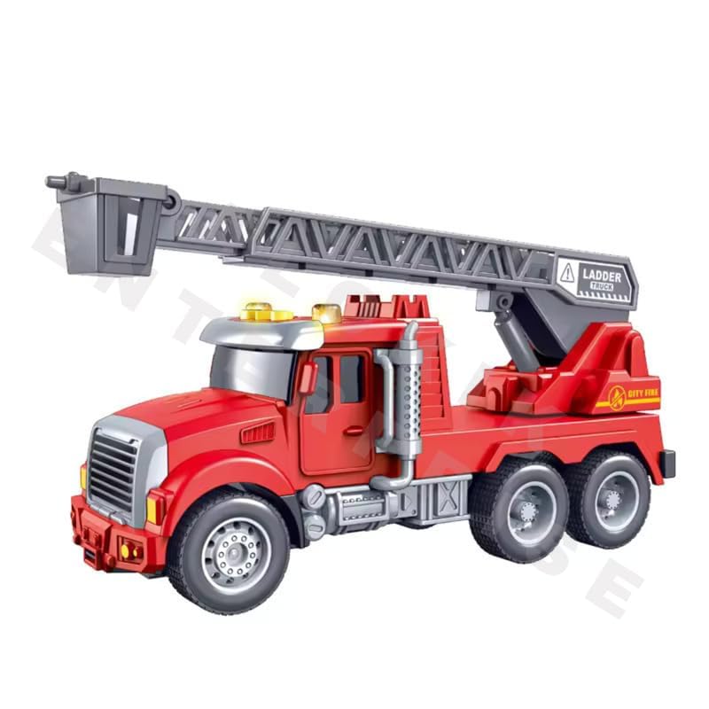 Image of Fire Rescue Ladder & Water Dispenser Truck Toys for Boys with Water Spray Function and Lighting & Sound Kids Best Gift (Pcak of 2), Multicolor