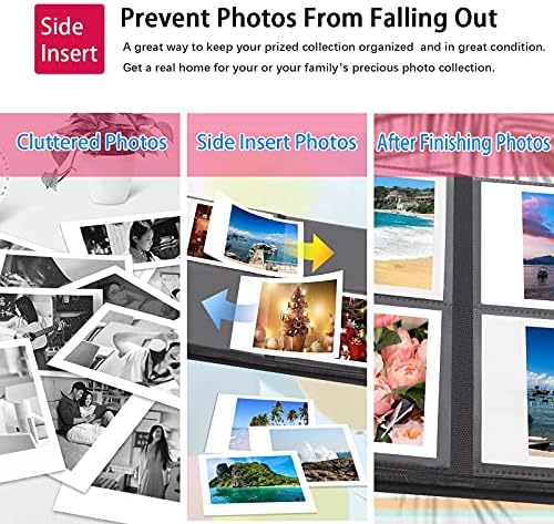 160 Pockets Photo Album for Fujifilm Instax Wide 300, Polaroid OneStep 2-160 Pockets Album, Compatible with Polaroid POP, Originals 600 Camera 3.5x4.5 Inch Film (Black)