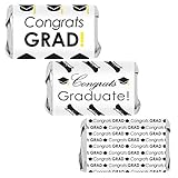 Graduation Party Favor Stickers for Hershey's Miniatures Candy Bars (Set of 54)