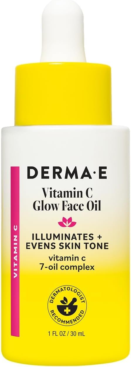 Vitamin C Glow Face Oil, 1 Fl Oz, Nourishes, Brightens and Illuminates for Radiant Skin, Moisturizing Vitamin C Oil with Turmeric, Seabuckthorn and Red Raspberry