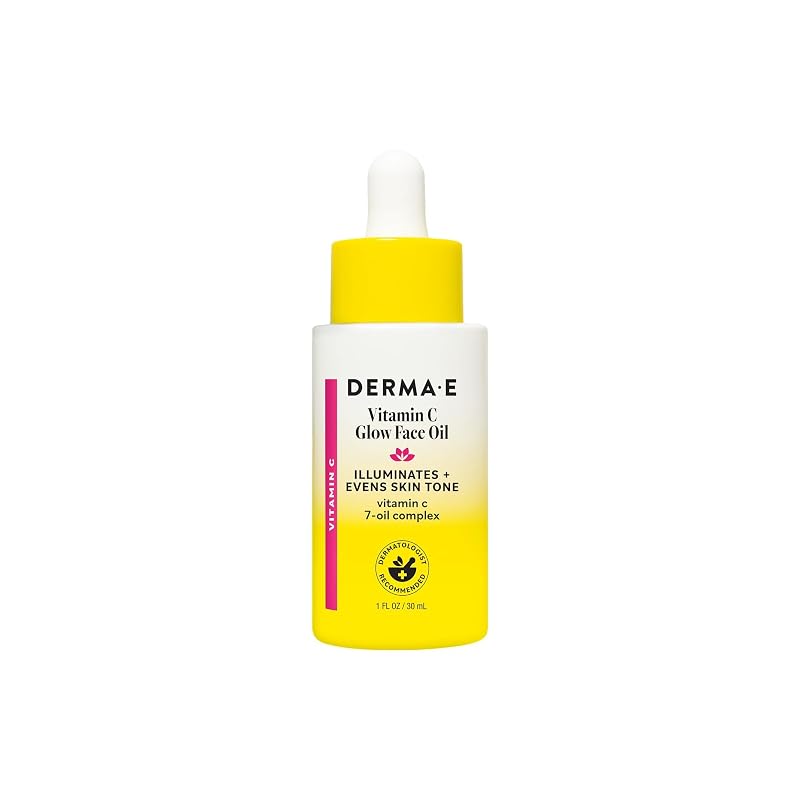 Óleo facial Derma E Vitamin C Glow com vitamina C e cúrcuma, 30 mL