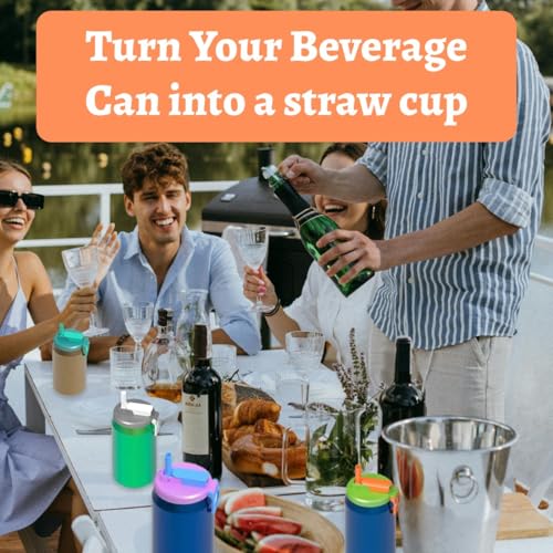 JEYORZY 4 Stück Dosenverschluss Getränkedosen,Dosendeckel mit Strohhalm, Auslaufsichere Dosenverschluss,Silikon Getränkedosen Deckel,Wiederverwendbare,für Strand,Familientreffen,Picknick