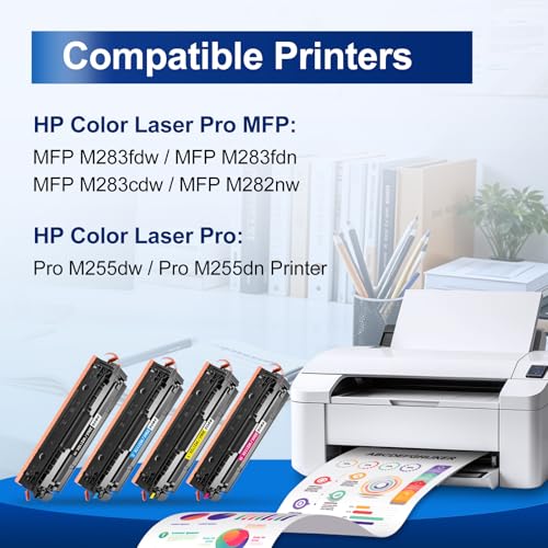 Image of InkNI 206X Toner Cartridges 4 Pack High Yield Compatible Replacement for HP Color LaserJet MFP M282nw M283fdw M283cdw Pro M255dw Printer|206A 206 206X Toner Set BK /C /M /Y|W2110X W2110A