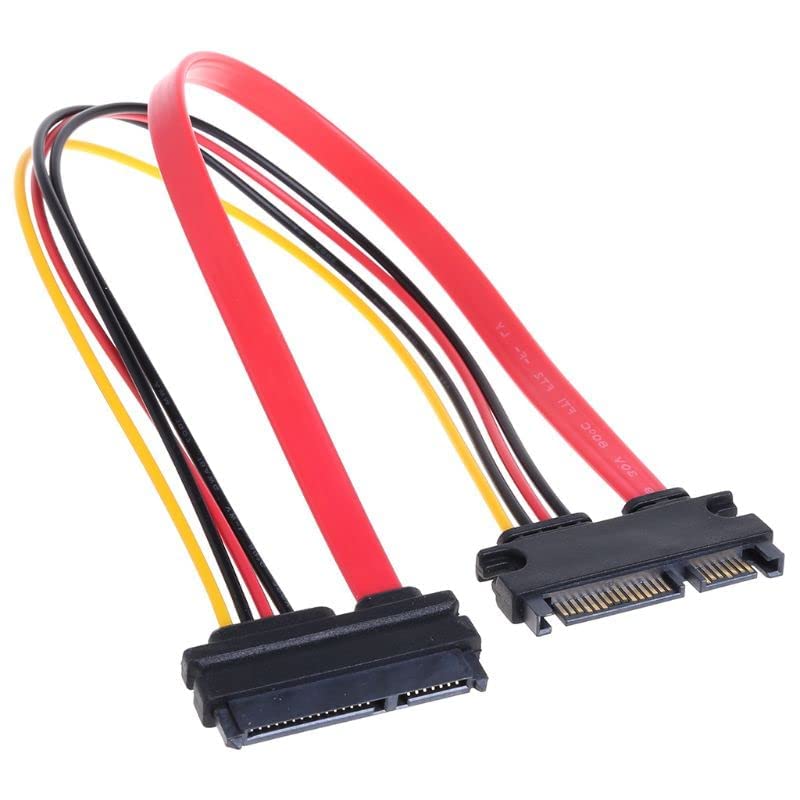 22Pin Male to Female SATA Power Cable 22Pin (7+15) Male Plug to 22 Pin (7+15) Female Jack Connector SATA ATA Data Power Combo Extension Cables Wire Cords,Red-image-36