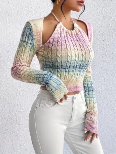 Women's Long Sleeve Open Front Cardigan, Casual Bolero Sweater Top2