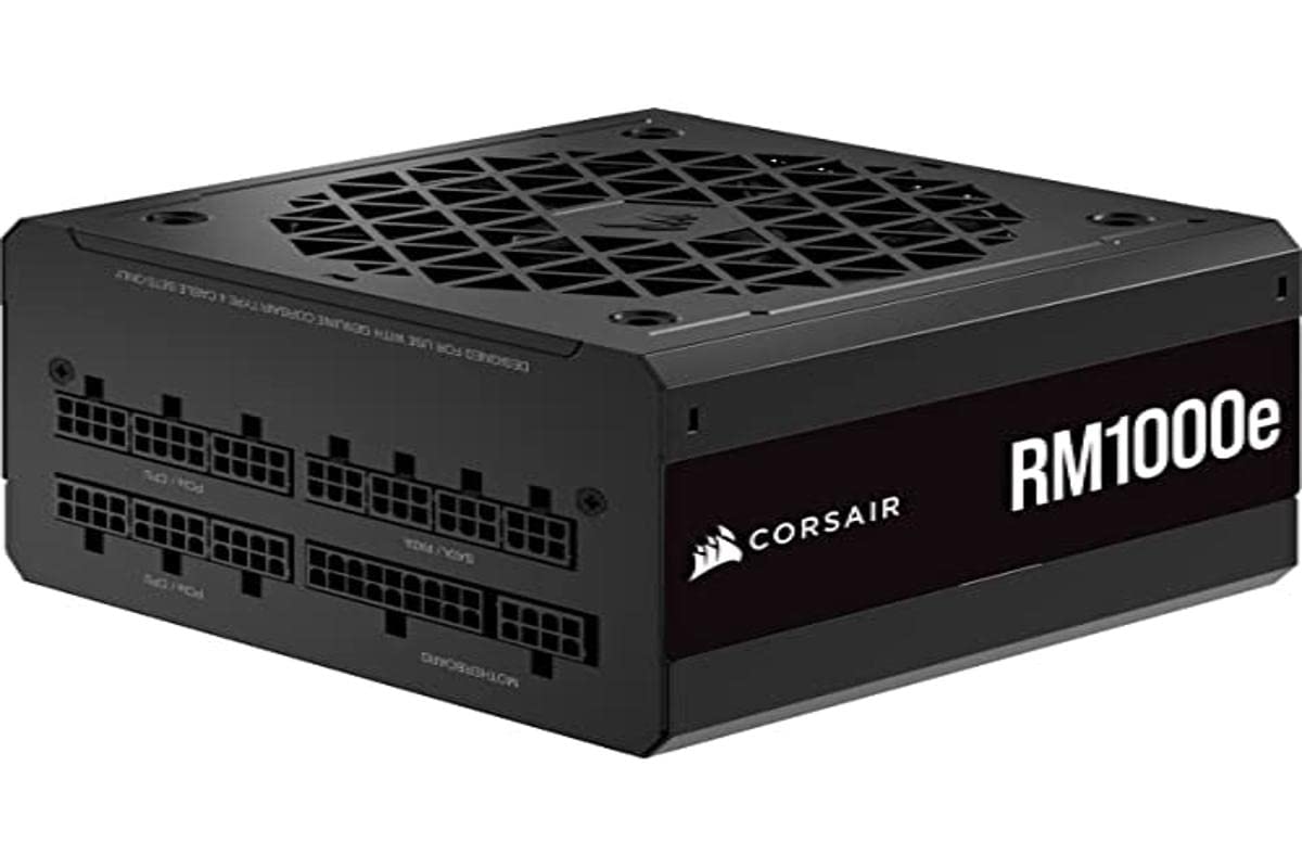 Corsair RM1000e (2023) Fully Modular and Silent Power Supply - ATX 3.0 and PCIe 5.0 Compatible - 105°C Capacitors - Efficiency 80 PLUS Gold - Modern Standby Stand - Black