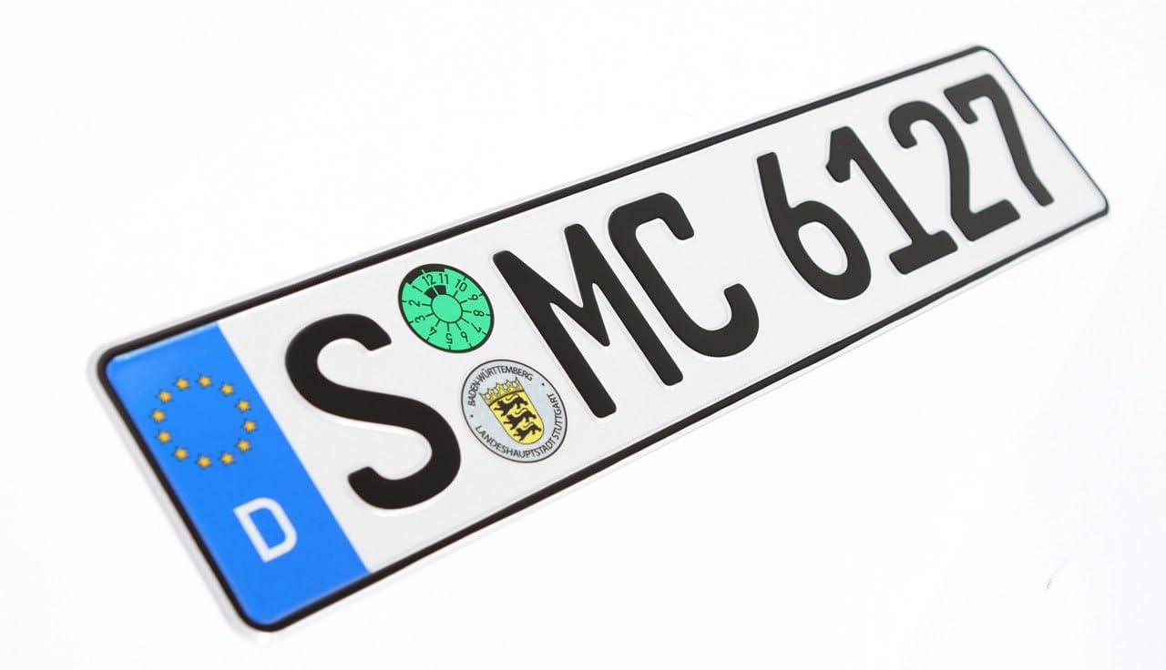 European Germany Flag Car License Plate Tag (Random Letters)