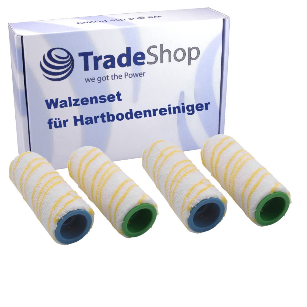 Trade-Shop - Juego de rodillos de limpieza 4 en 1 compatibles con Kärcher FC3 FC5 FC7 EWM 2 sustituye a 2.055-007.0 2.055-006.0 / accesorios de limpieza de suelos duros