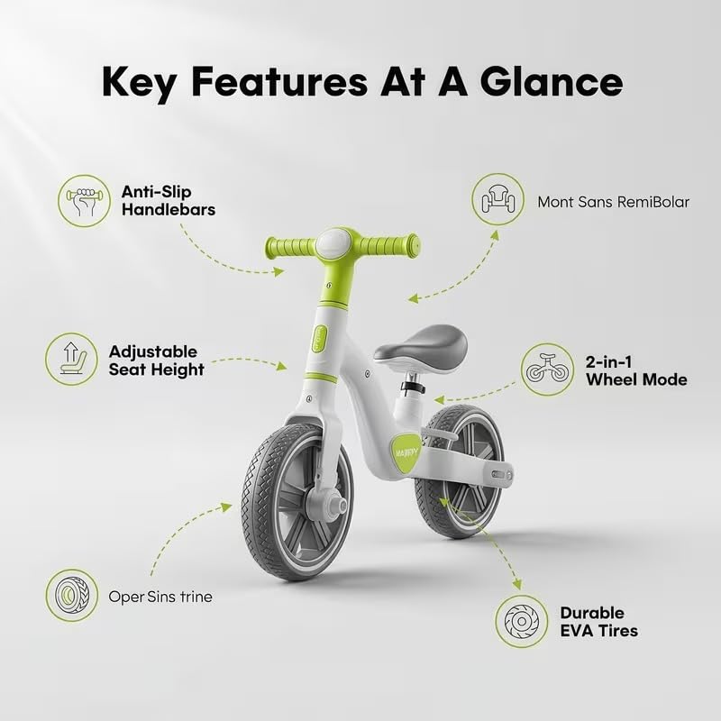 Image of TinyRover 3-in-1 Toddler Tricycle Balance Bike - Convertible Kids Trike with Detachable Pedals, Adjustable Seat & Foldable Training Wheels for Boys Girls 2-5 Years