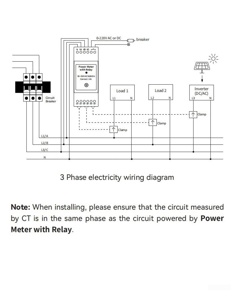 Para Smart Din Rail Power Monitor Voltaje Corriente 3Phase Wifi Medidor de energía con monitoreo de consumo de energía en tiempo real y alarma de sobrecarga Push