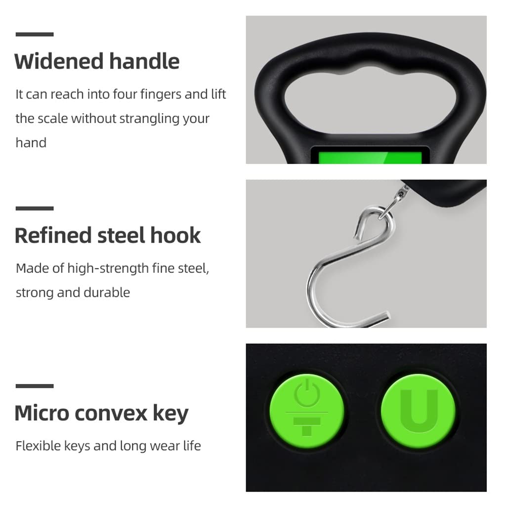 JFDBGU Newest 50kg/110lb Hanging Scale Digital Portable Luggage Weight BackLight Hook Fishing Weigh