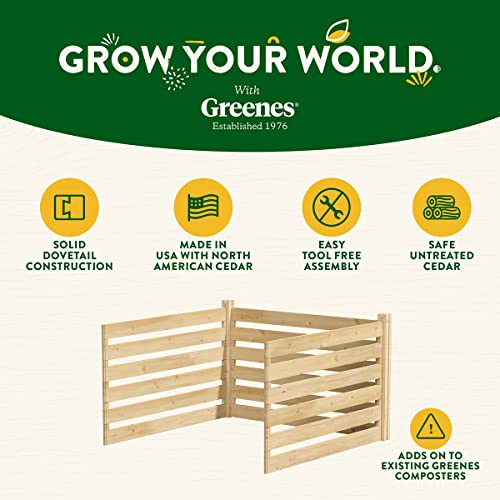 Greenes Fence Rccomp48Adk Cedar Wood Composter Add-On Kit, 48" L X 48" W X 31" H / 309.17 Gallons #TOP5