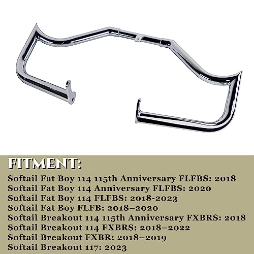 1.5 Inch Big Buddy Chrome Highway Bars For Harley Davidson 2018-2023 M8 Softail Engine Guard Installing, Such As Harley Fatboy Engine Guard, Harley Breakout Crash Bars,Survives From A Drop-Chrome #TOP3