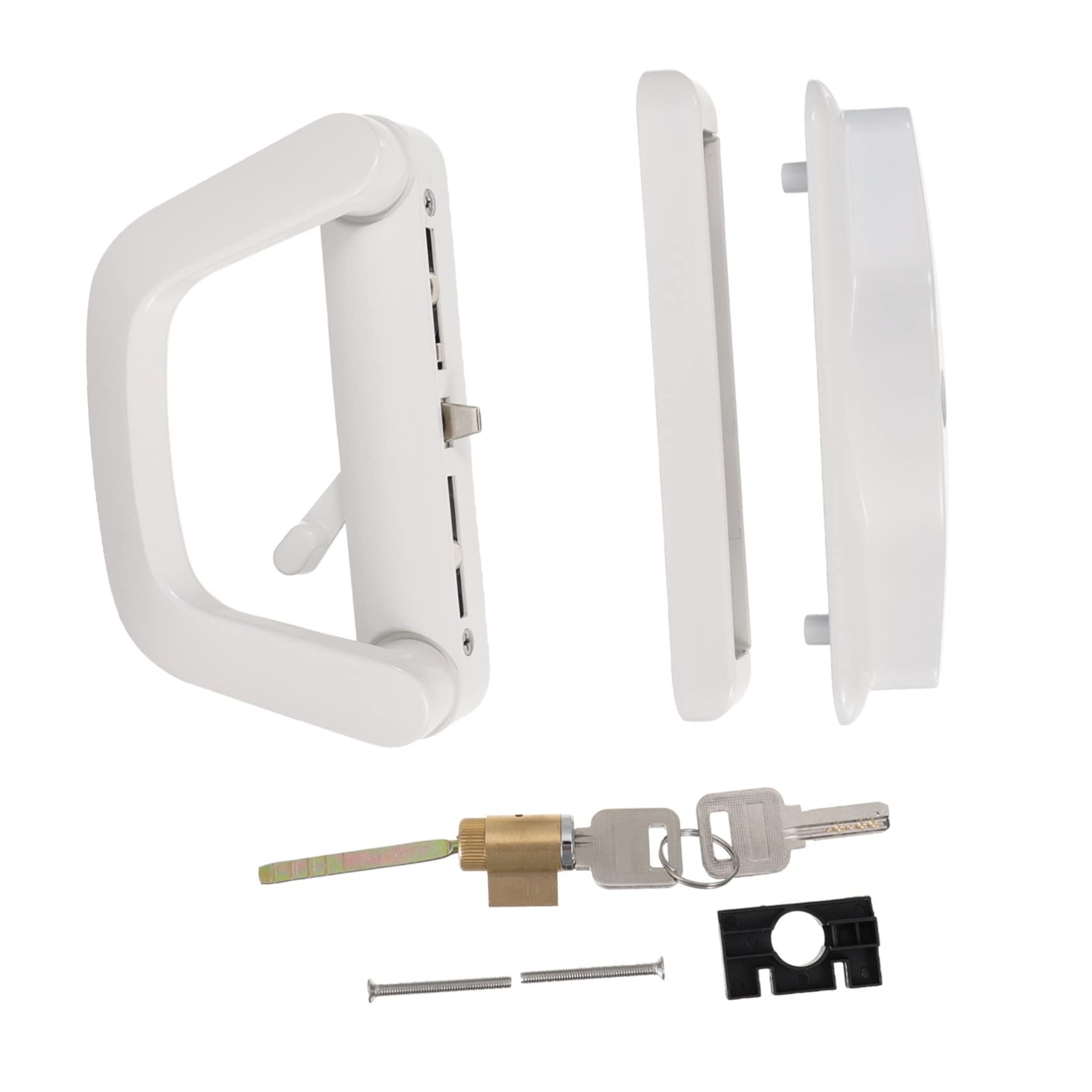 Verrou de porte coulissante en alliage zinc blanc kit 1 set