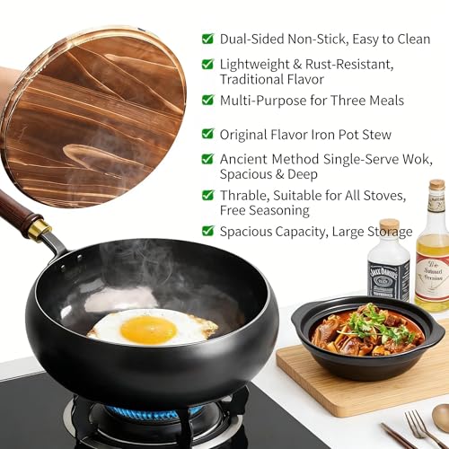 Olla de hierro fundido japonesa de 9.5'' con tapa miniatura 3