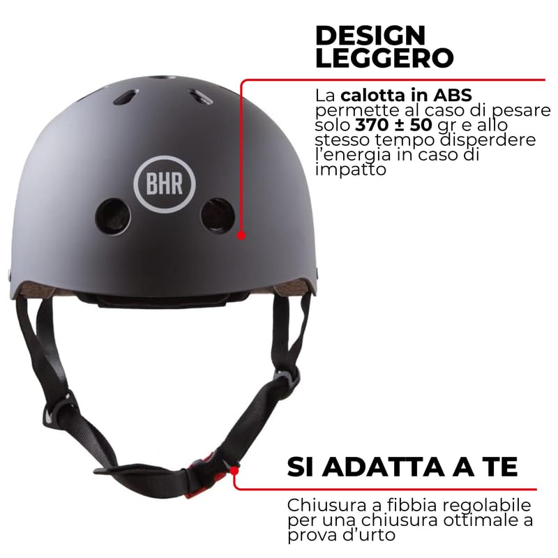 Casque BHR 817 SPORT Pour Scooter, Vélo, Skate - Homologué CE, Taille L, Orange Mat, Ventilation, Réglable