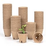 Bamworld 100 Stück Anzuchttöpfe mit Drainage, 8cm Biologisch Abbaubare Pflanztöpfe, Umweltfreundliche Töpfe für Aussaat und Pflanzenvermehrung