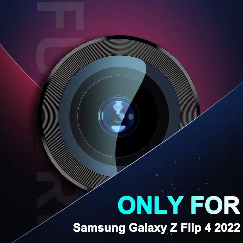 Image of 1 Sets 2 Pack, for Samsung Galaxy Z Flip 5 5G Camera Lens Protector, 9H Tempered Glass Camera Cover Screen Protector 3D Metal Individual Ring [Case Friendly] - MultiColor