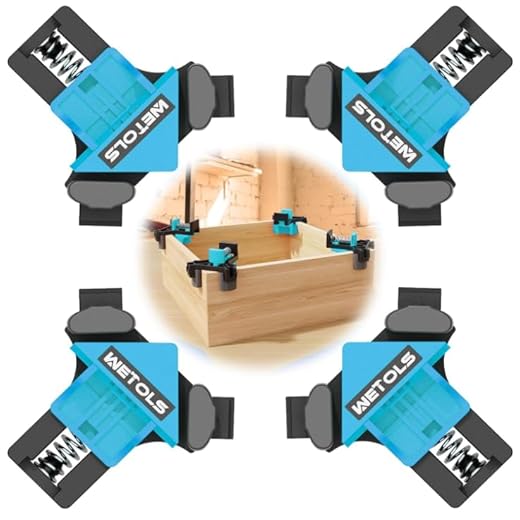 WETOLS Right Angle Clamp 4 inch for Woodworking and Pocket Hole Joinery