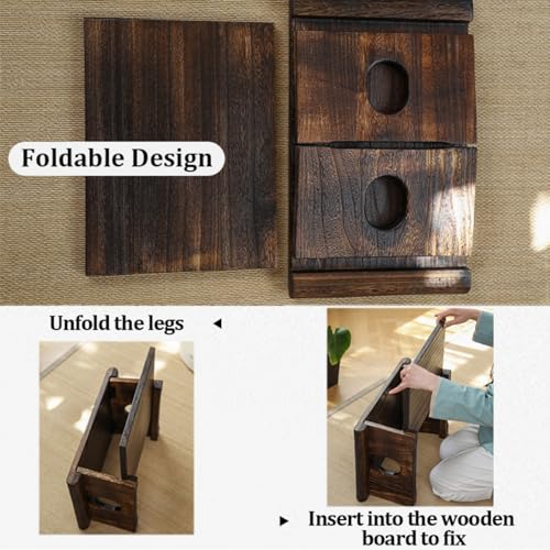 Table basse pliante japonaise en bois massif de qualité supérieure