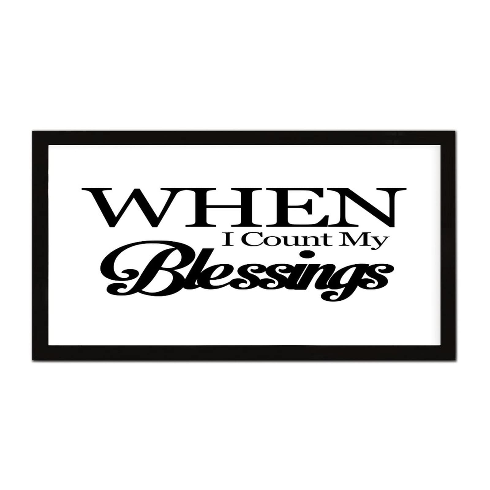 Plaque en bois moderne When I Count My Blessings déco murale de cuisine
