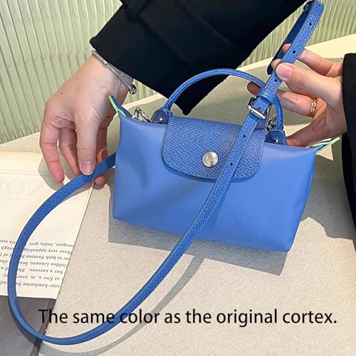 Image of Bag Leather Purse Strap Replacement Crossbody Shoulder Straps for MINI Pouch, No Damage Conversion Kits Accessories (MINI-Brilliant Blue-S)