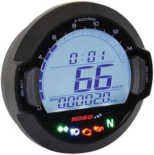 Koso North America BB642W20 DL-03SR Velocímetro de sillín GP, bisel negro