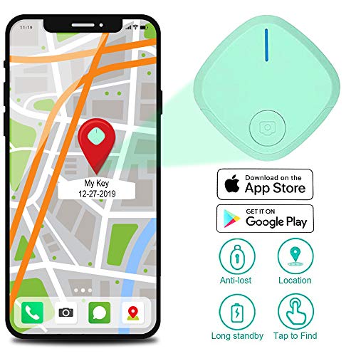 Smart Key-Finder Wireless Tracker for Phone Wallet Vehicle Luggage Kids-GPS-Tracker (1 Pack, Green)