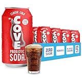 Cove Probiotic Soda, Zero Sugar Better-For-You Alternative - Refreshing, Delicious Probiotic Drink, No Artificial Colours & Caffeine Free - Classic Cola, 12 Pack