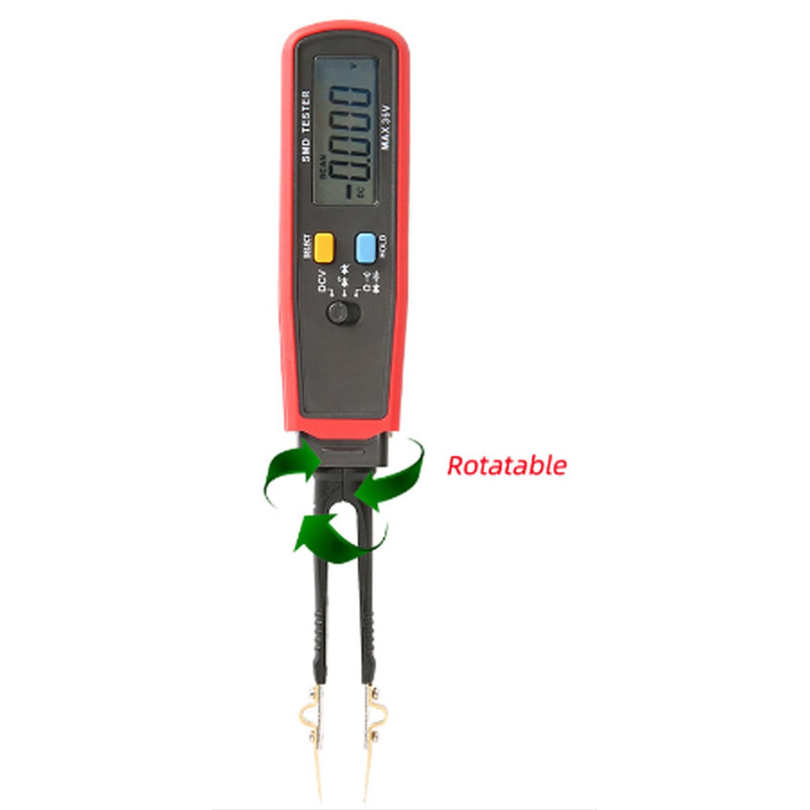 Multímetro UT116C, Probador Compacto y Versátil para Pruebas de Diodos de Capacitancia de Resistencia SMD para Ingenieros Electrónicos, Rojo y Gris, 1 Unidad