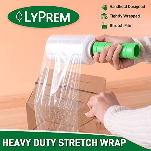 Lyprem Industrial Mini Clear Stretch Wrap Film 80 Gauge 5" 1000Ft For Pallet Wrap Durable Self-Adhering Packing Moving Packaging Heavy Duty Shrink Film(2 Rolls) #TOP3