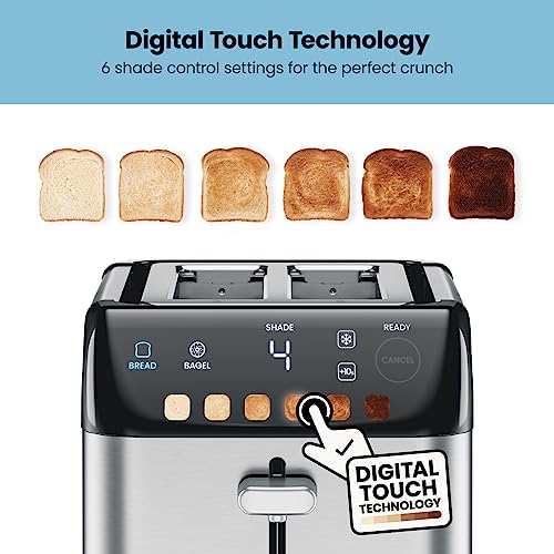 Chefman Smart Touch 2 Slice Digital Toaster, 6 Shade Settings