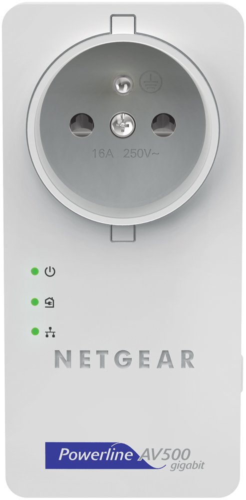 Netgear XAVB5601 Pack de 2 Adaptateurs CPL 500 Mégas Gigabit Prise Femelle, 2 Ports Gigabit.Compatible Box Internet, Périphériques et CPL Homeplug AV