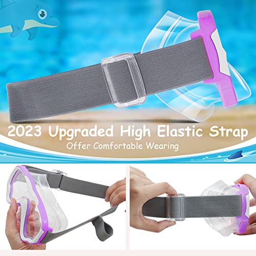 image for Vvinca Kids Snorkel Scuba Diving Mask Panoramic HD Swim Mask, Anti-Fog