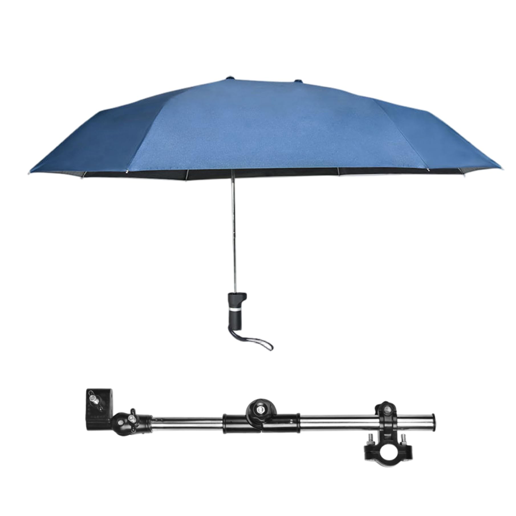 Paraguas para silla con abrazadera ajustable, protección contra la lluvia y los rayos UV, sombrilla para silla de ruedas, sombrilla extendida de doble cara 40, 9 para sillas de ruedas, cochecito, bici