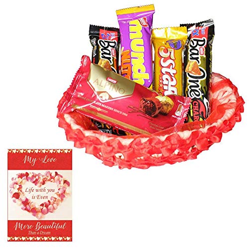 SFU E Com Valentine Chocolate Gift for Her, Him, Husband, Wife | Valentine Card with Chocolates | Valentine's Day Chocolates | 317